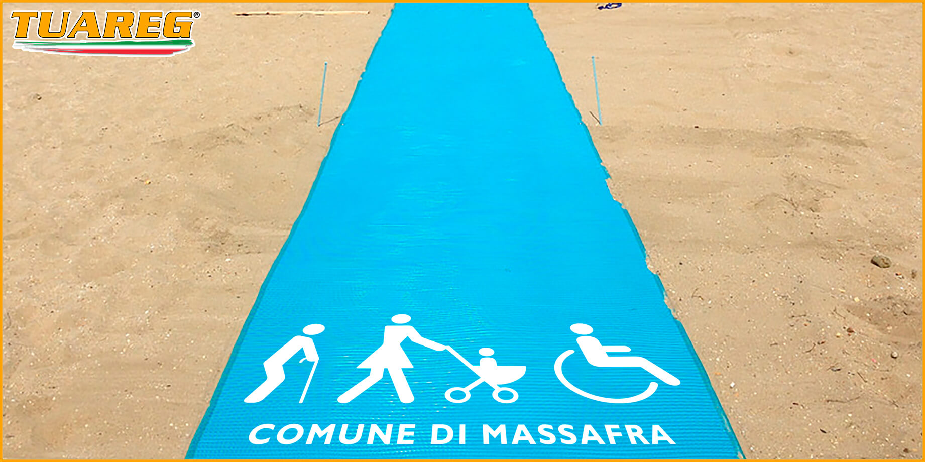 Tappeto/Passerella Arrotolabile da Spiaggia - Tuareg Access - Prodotto/Accessorio per l'Accessibilità delle Spiagge