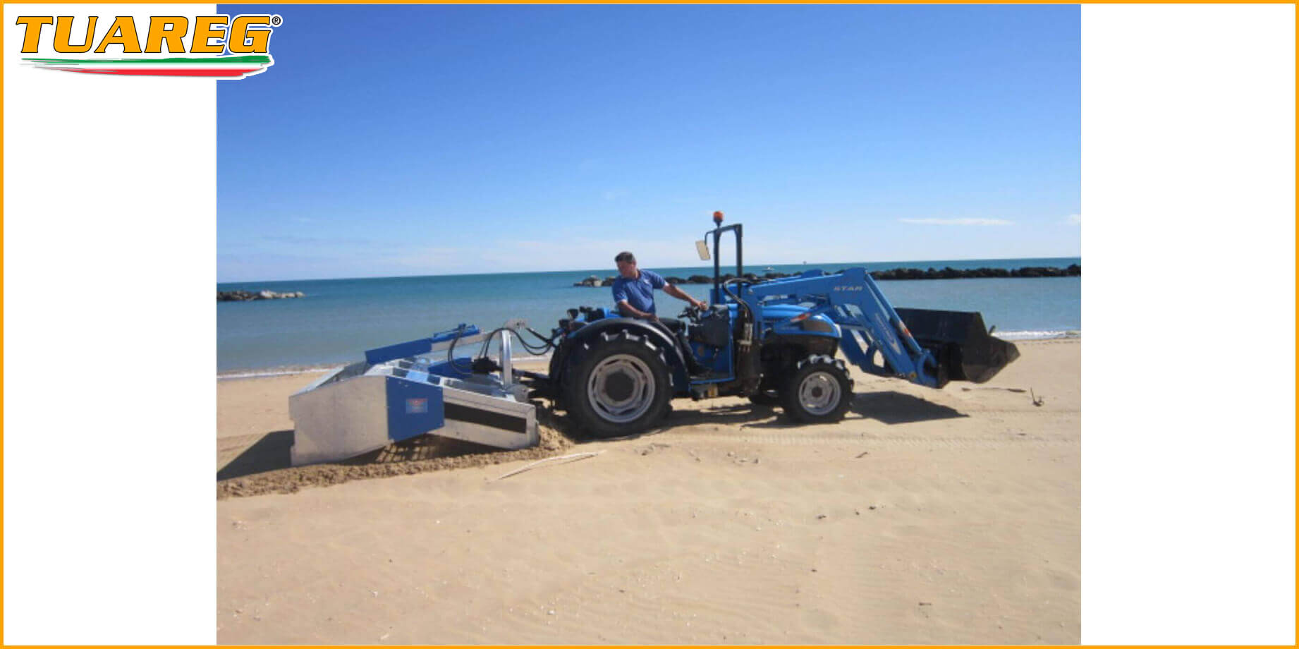 Tuareg EvoMax - Beach Cleaning Machine - Attached to a Tractor